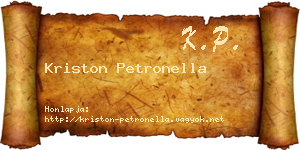 Kriston Petronella névjegykártya
